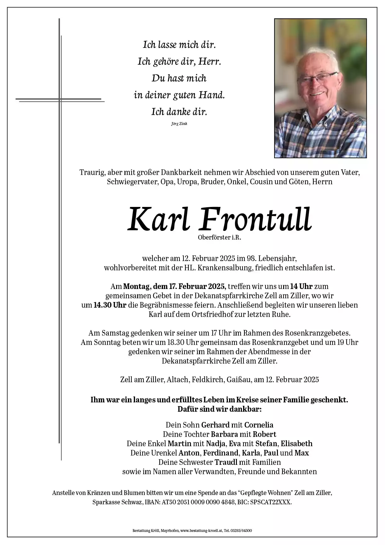 Parte von Karl Frontull